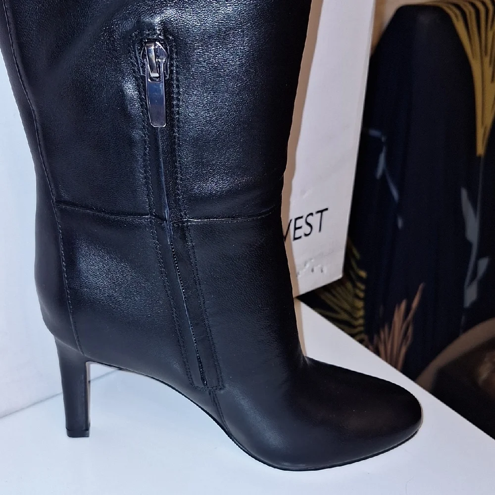 Nine West Sleek Black Over the Knee Boots